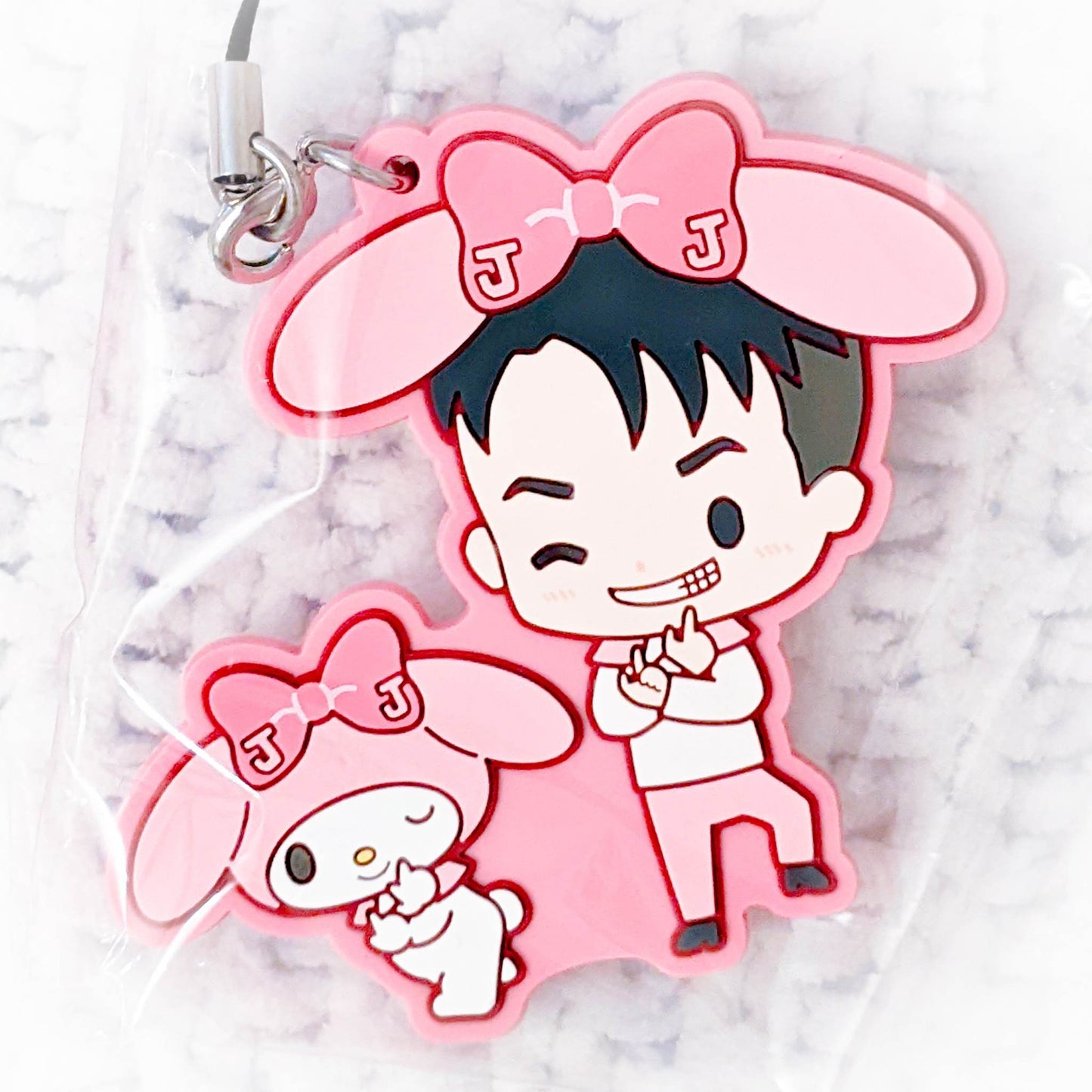 JJ & My Melody - Yuri!!! On Ice x Sanrio Anime Keychain Rubber Strap