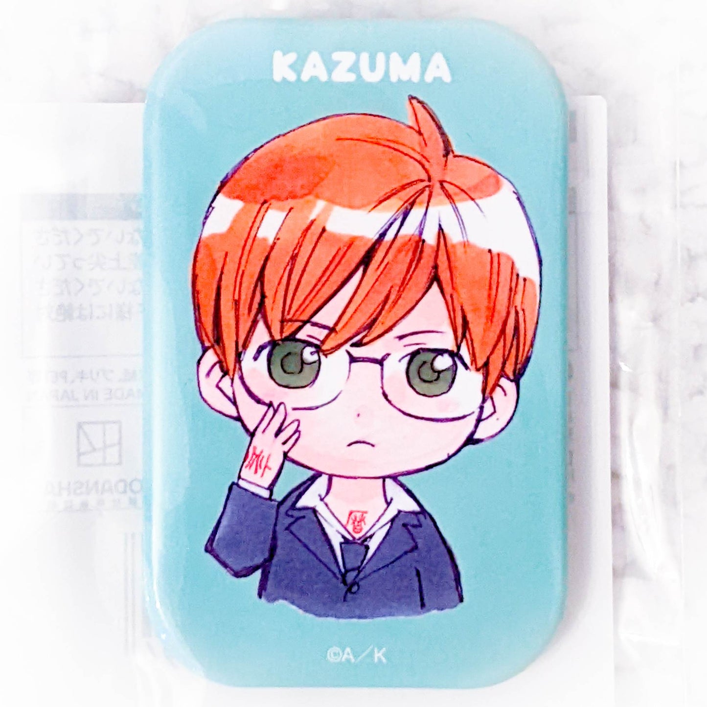Kazuma - Noragami Anime Chibi Hikido Kuji Square Pin Badge Button