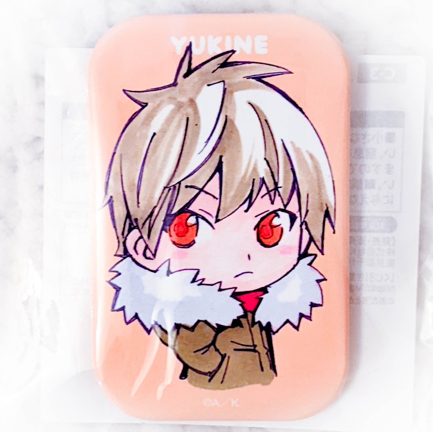 Yukine - Noragami Anime Chibi Hikido Kuji Square Pin Badge Button