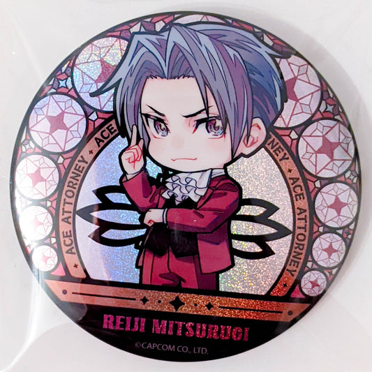 Miles Edgeworth - Phoenix Wright Ace Attorney Big Glitter Pin Badge Button