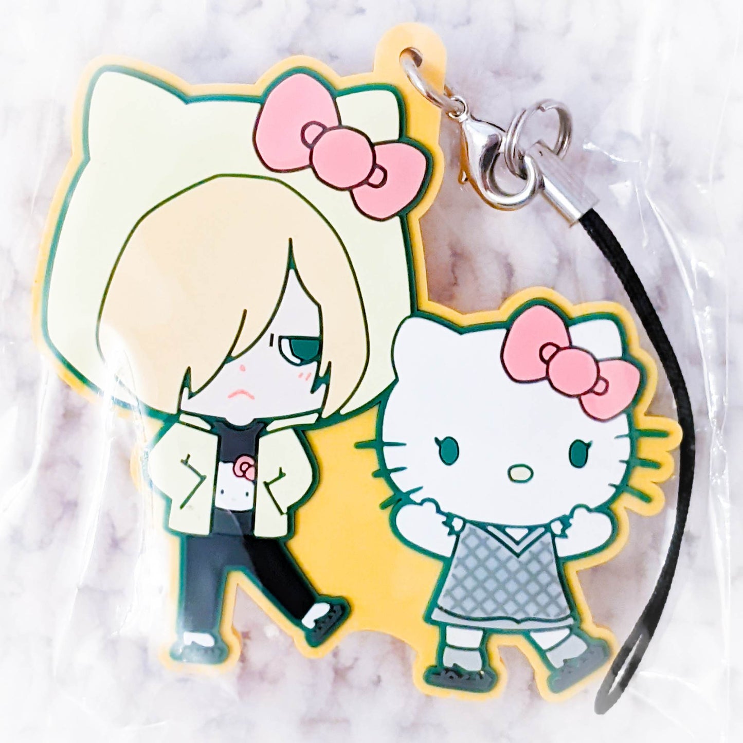 Yuri Plisetsky & Hello Kitty - Yuri!!! On Ice x Sanrio Anime Keychain Rubber Strap