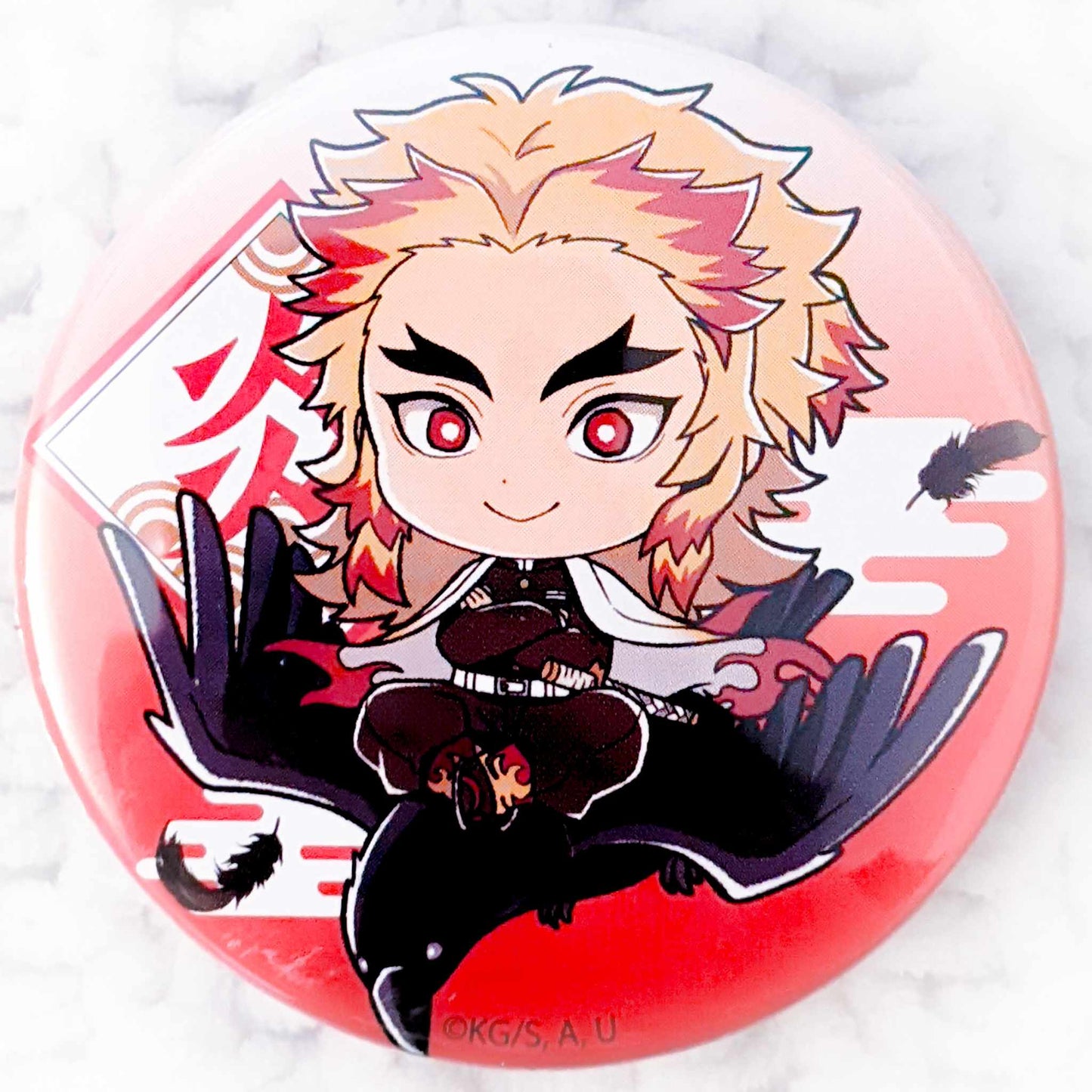 Kyojuro Rengoku - Demon Slayer Kimetsu no Yaiba Crow Pin Badge Button
