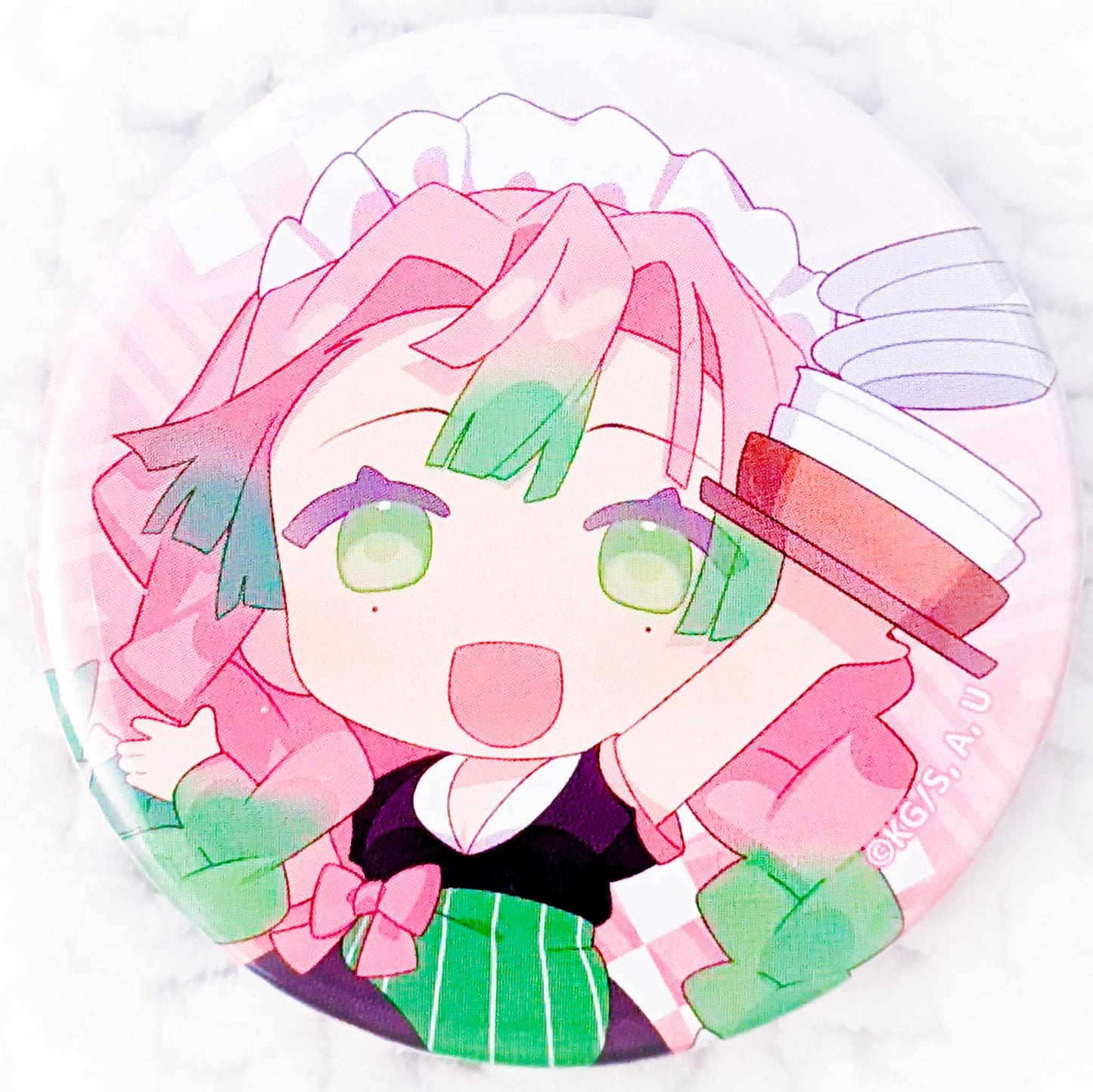 Mitsuri Kanroji - Demon Slayer Kimetsu no Yaiba x Sweets Paradise Cafe Pin Badge Button