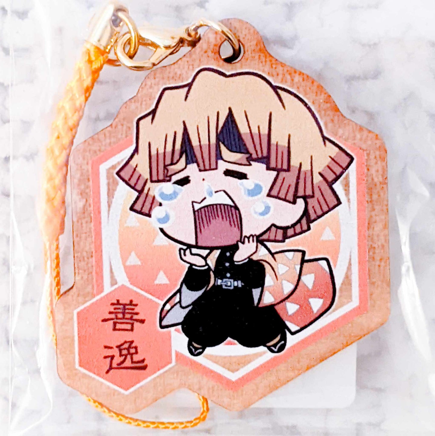 Zenitsu Agatsuma - Kimetsu no Yaiba Demon Wooden Charm Strap