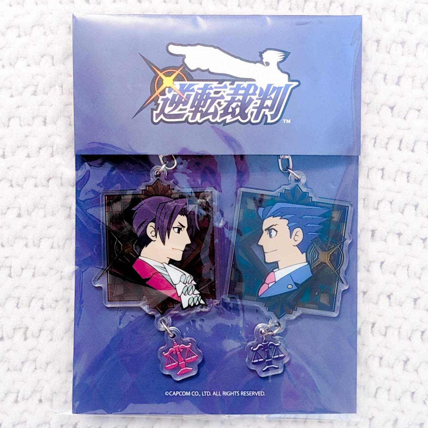 Phoenix Wright & Miles Edgeworth - Phoenix Wright Ace Attorney Capcom Acrylic Keychain Set