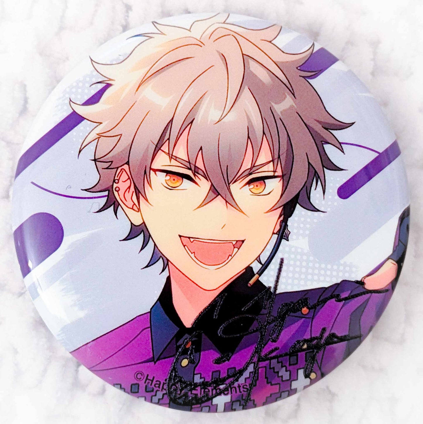 Koga Oogami - Ensemble Stars! UNDEAD Anime Autograph Pin Badge Button