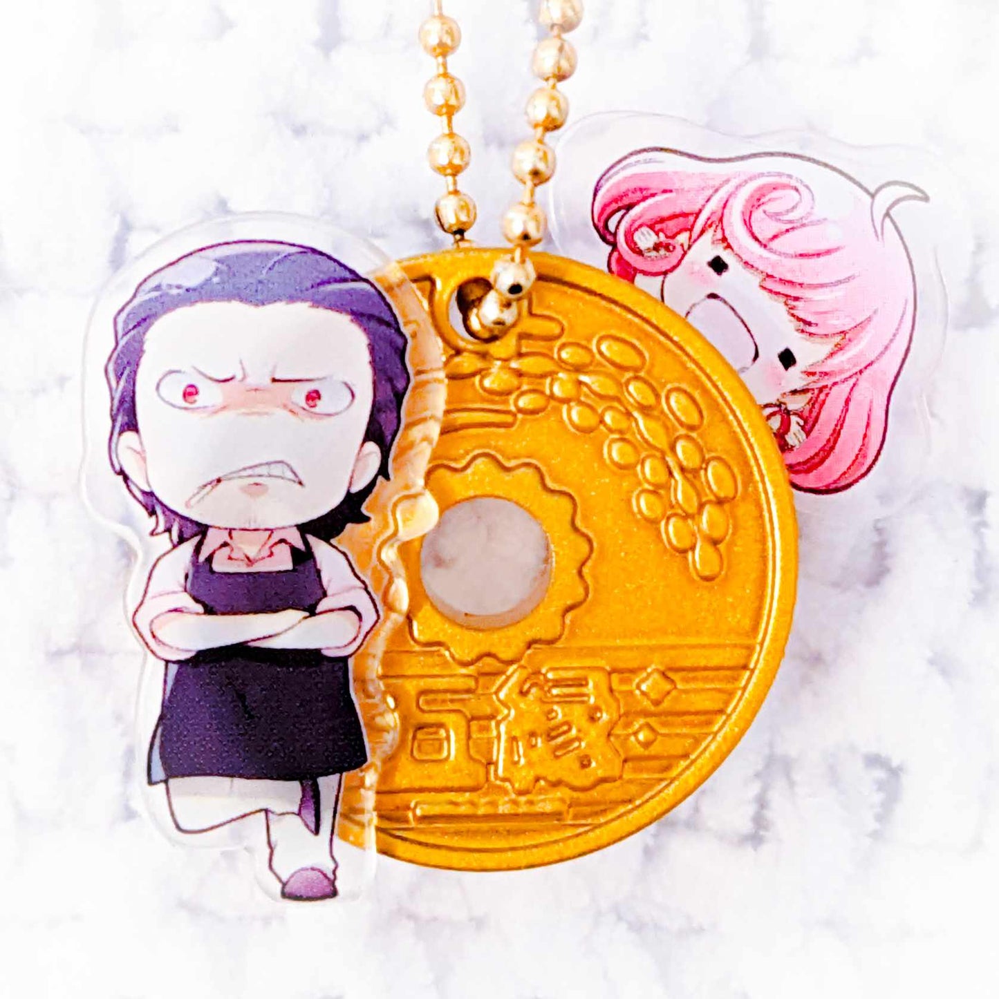 Kofuku & Daikoku - Noragami Aragato Anime Chibi Five Yen Coin Keychain