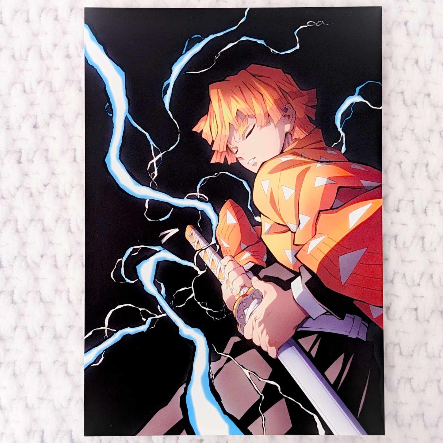 Zenitsu Agatsuma - Demon Slayer Kimetsu no Yaiba Anime Art Postcard