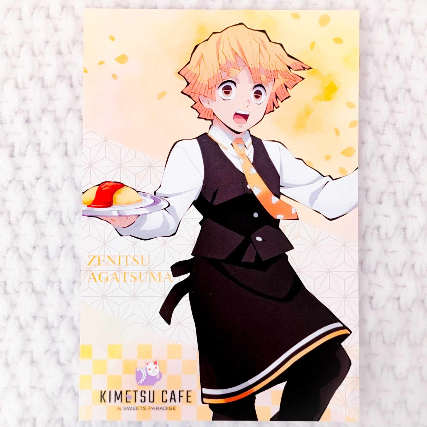 Zenitsu Agatsuma - Demon Slayer Kimetsu no Yaiba x Sweets Paradise Cafe Anime Art Postcard