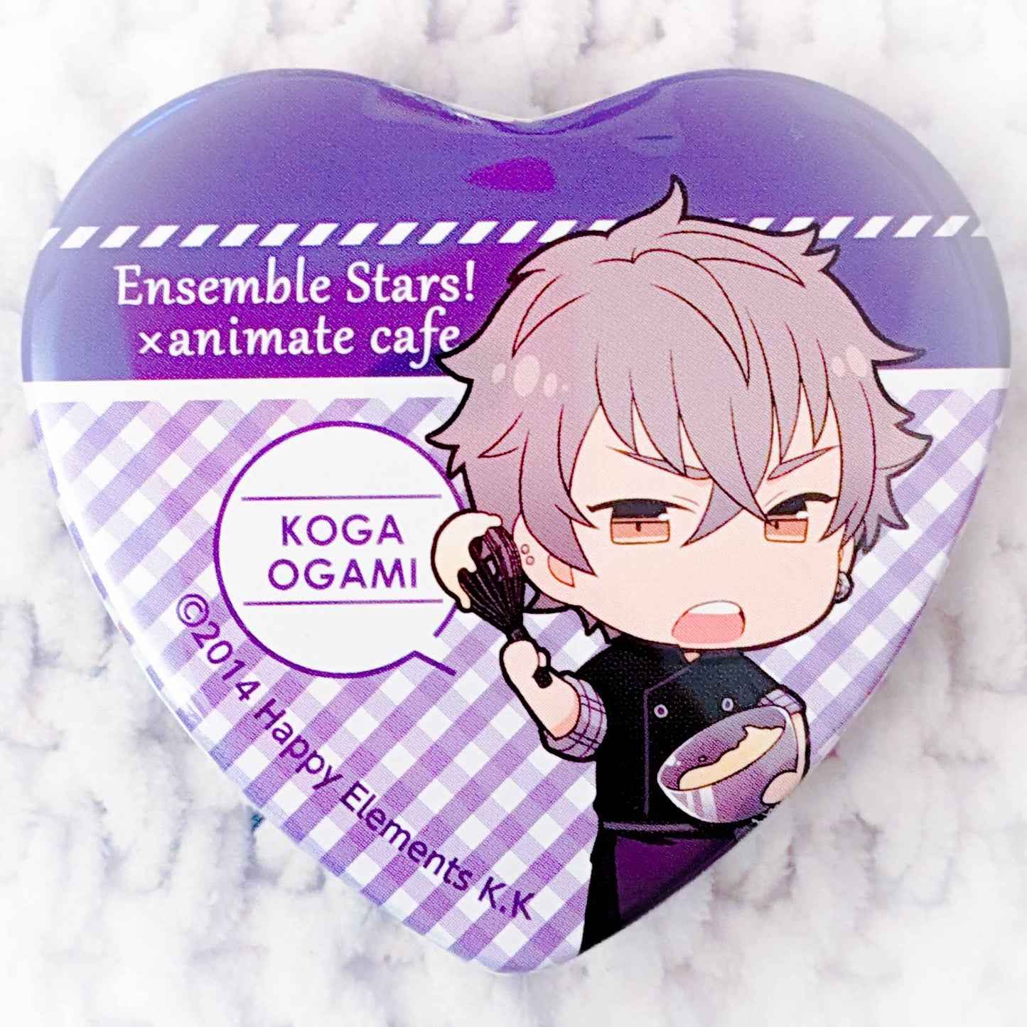 Koga Oogami - Ensemble Stars! UNDEAD Anime Animate Cafe Heart Shaped Pin Badge Button