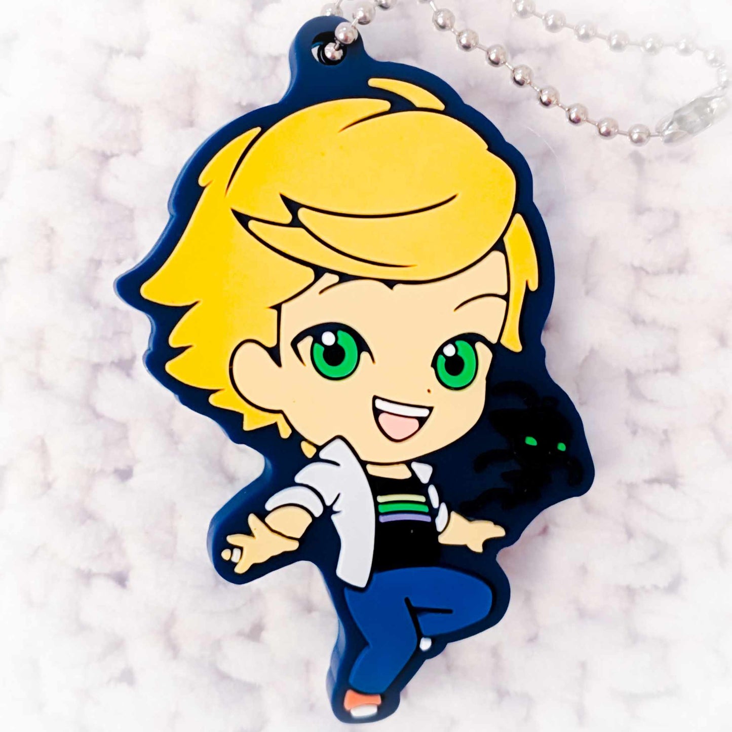 Adrien Agreste & Plagg - Miraculous Ladybug Rubber Strap Keychain