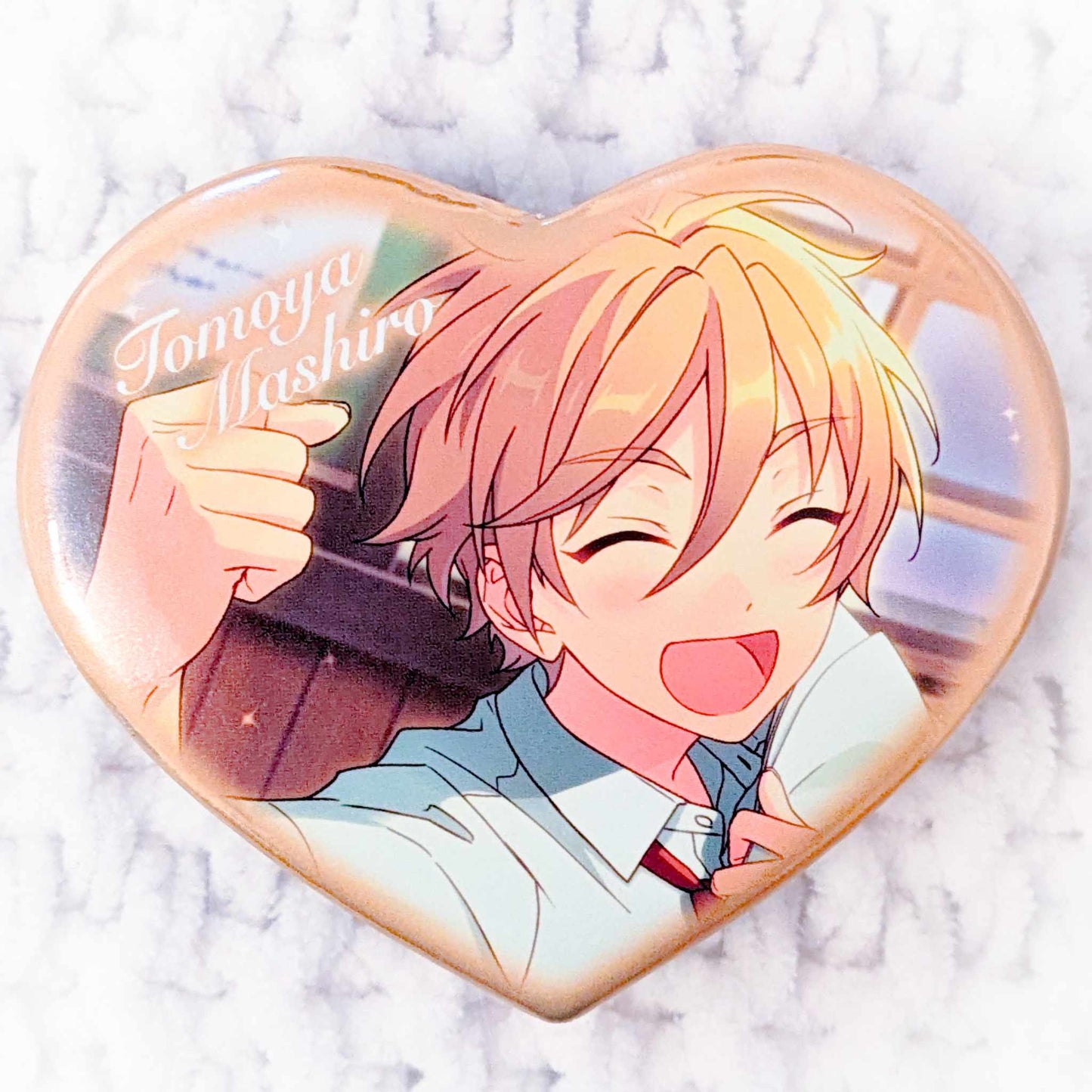 Tomoya Mashiro - Ensemble Stars! Ra*bits Anime Heart Shaped Pin Badge Button