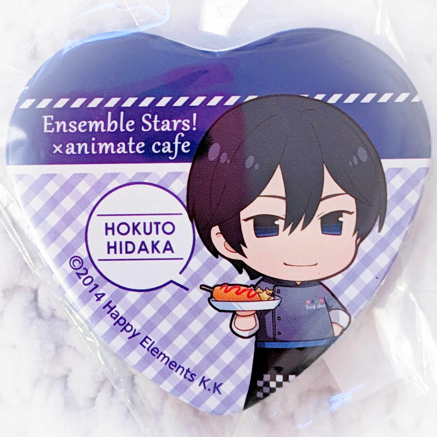 Hokuto Hidaka - Ensemble Stars! x Animate Cafe Trickstar Anime Heart Shaped Pin Badge Button
