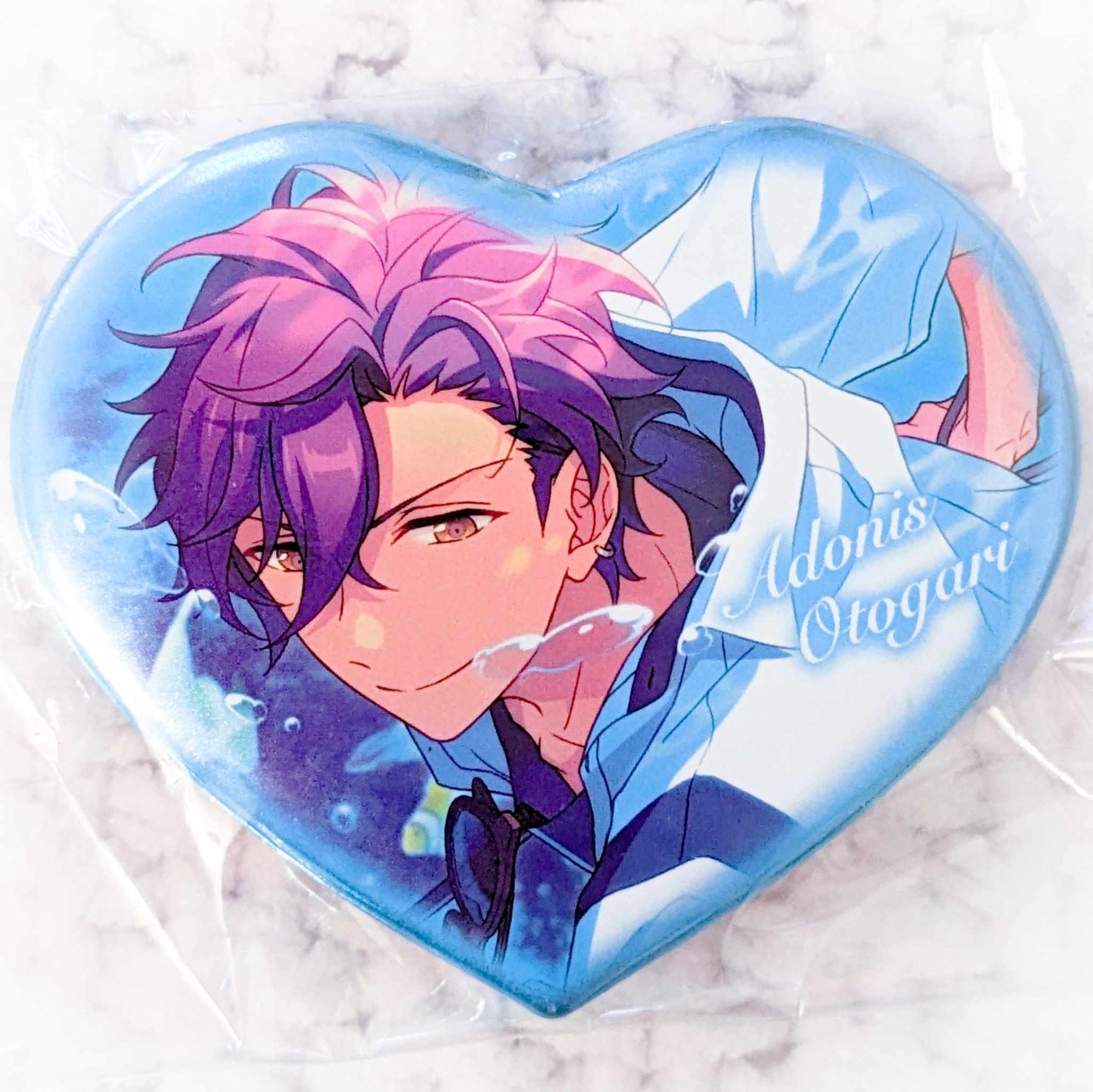Adonis Otogari - Ensemble Stars! UNDEAD Anime Heart Shaped Pin Badge Button