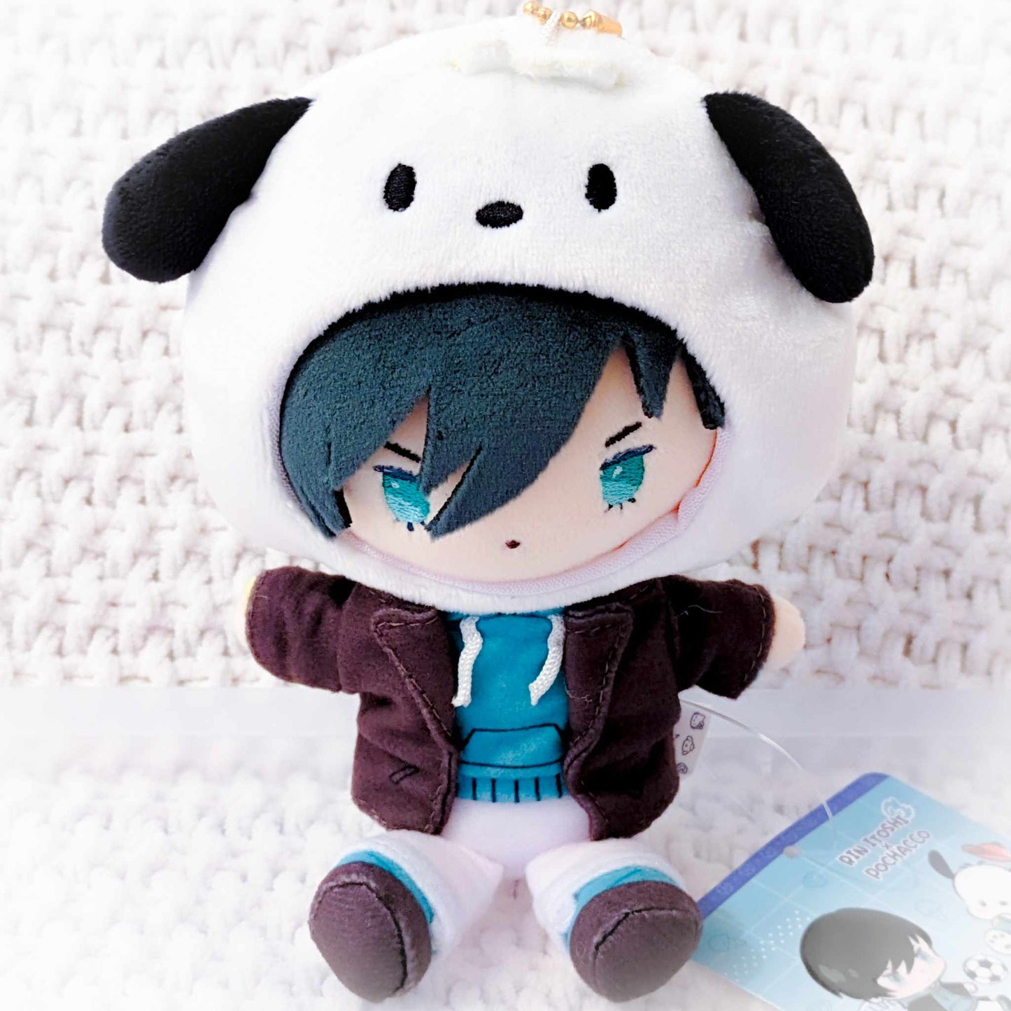 Rin Itoshi x Pochacco - BLUELOCK x Sanrio Blue Lock Anime Plush Keychain