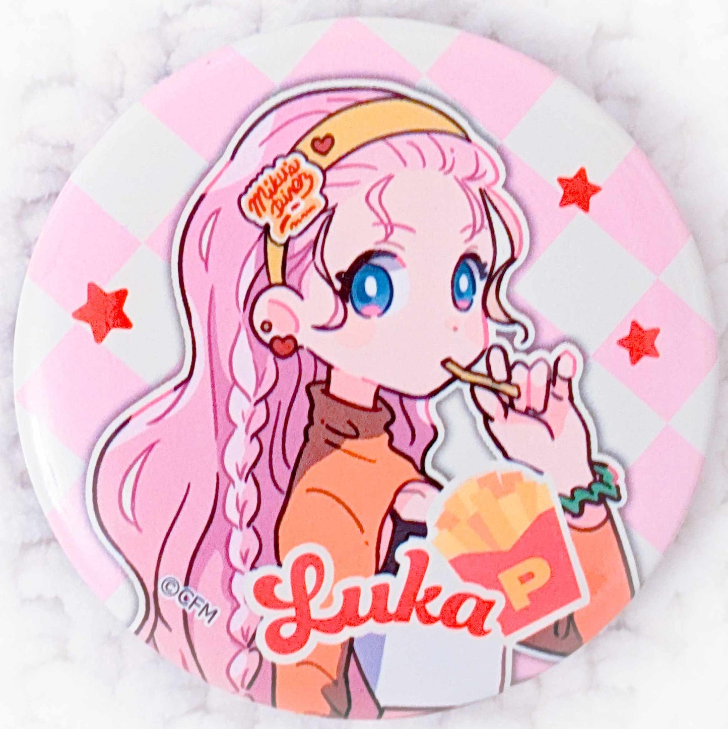 Megurine Luka - Vocaloid Hatsune Miku's Diner ver. Anime Pin Badge Button