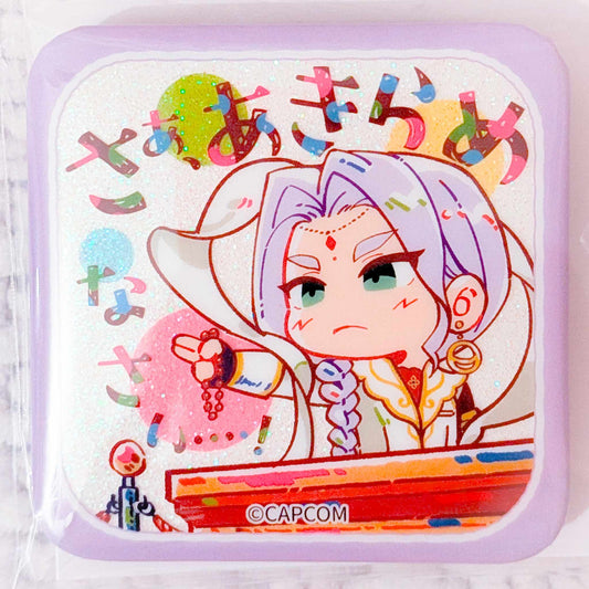 Nayuta Sadmadhi - Ace Attorney Capcom Square Shaped Glitter Pin Badge Button
