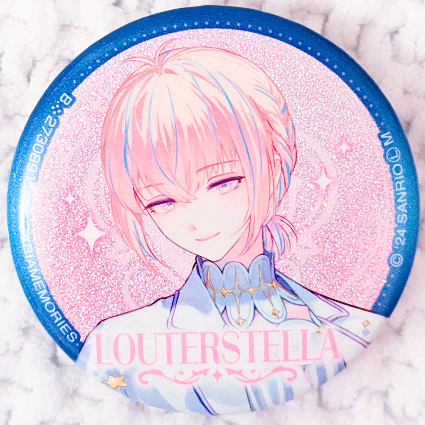 Louterstella - Fragaria Memories Sanrio Glitter Pin Badge Button