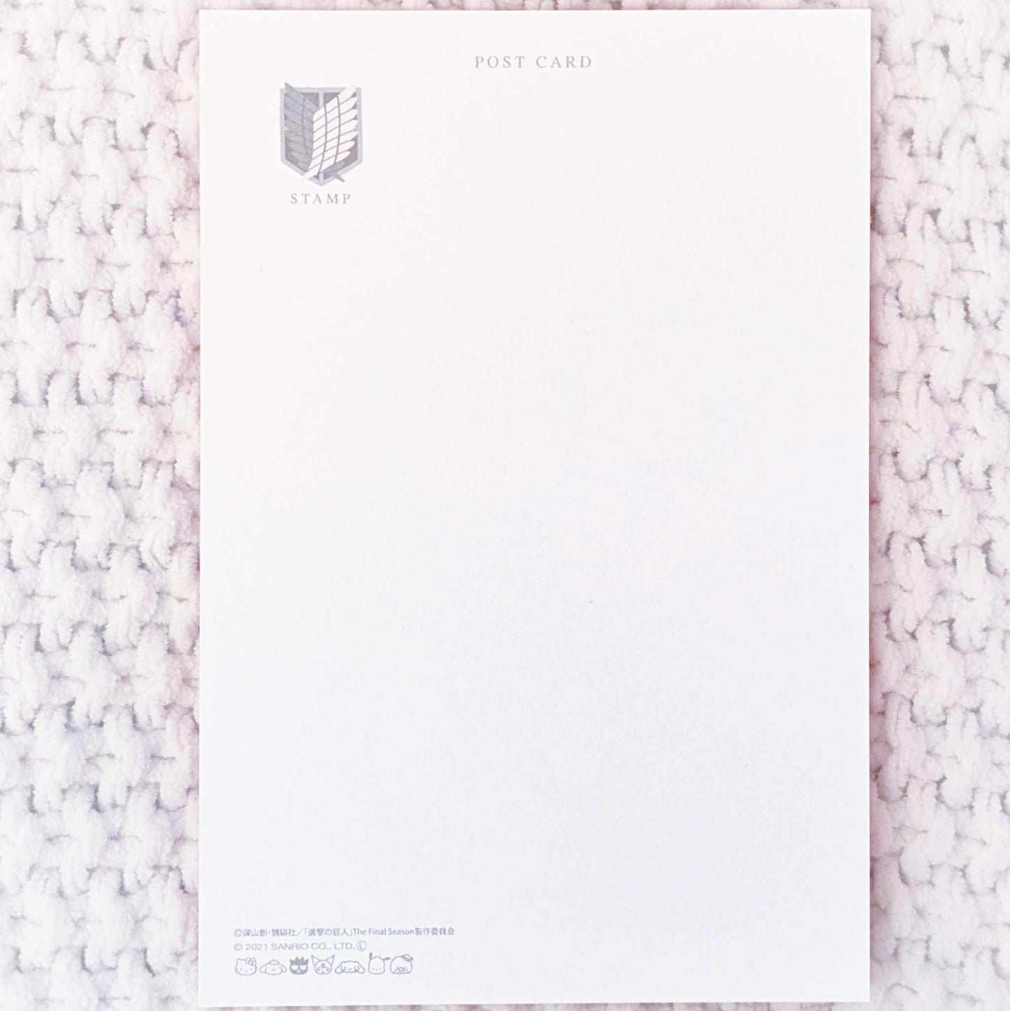 Sasha Blouse Jean Kirstein Tuxedo Sam Pompompurin - Attack on Titan x Sanrio Collab Art Postcard