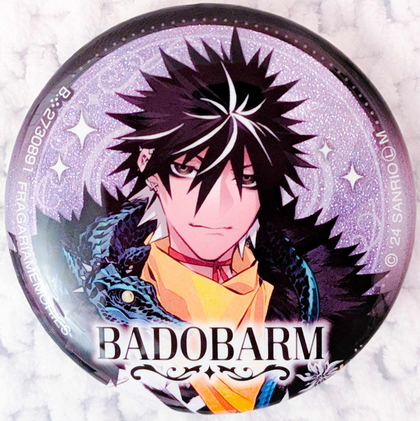 Badobarm - Fragaria Memories Sanrio Glitter Pin Badge Button