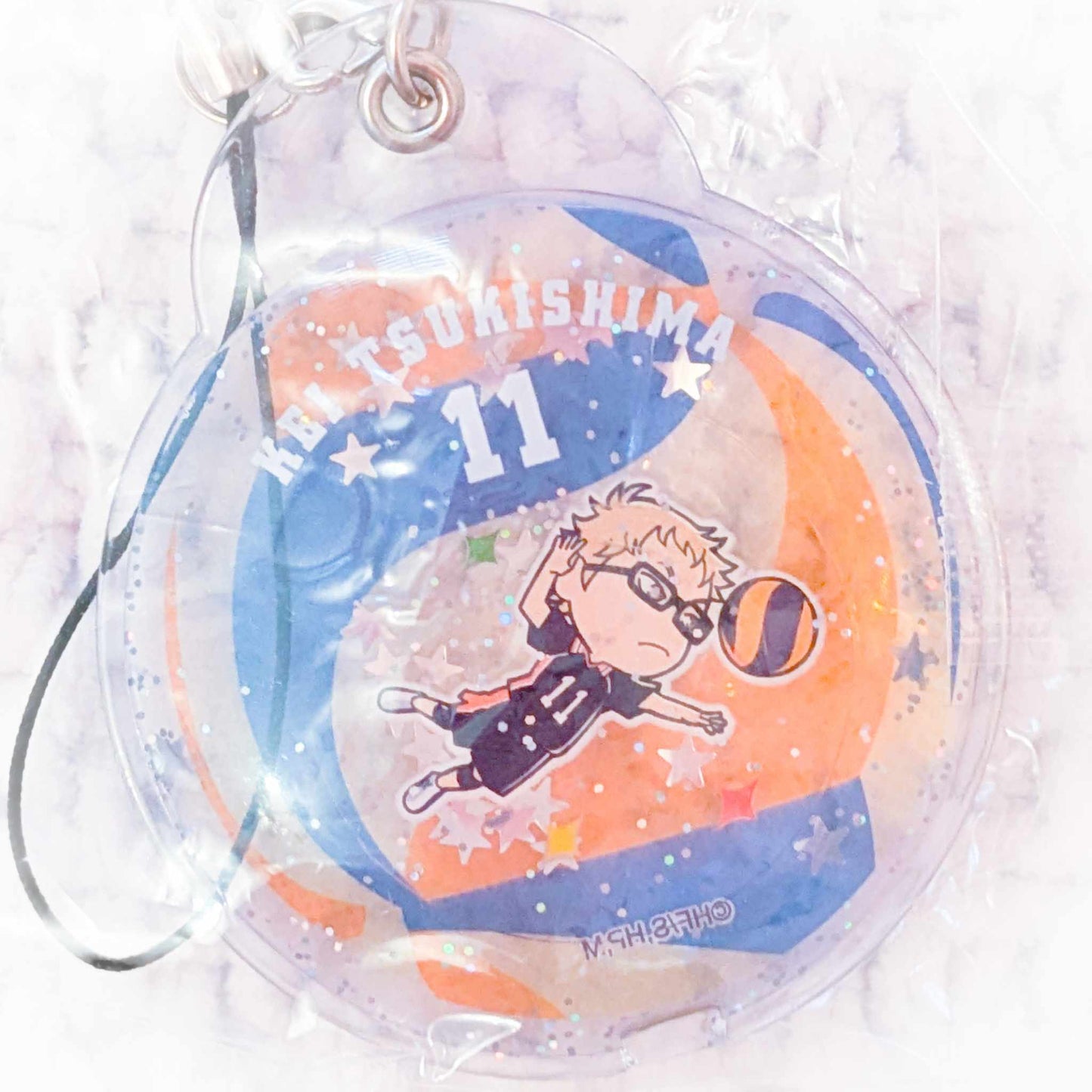 Kei Tsukishima - Haikyuu Anime Chibi Water-in Liquid Keychain Strap