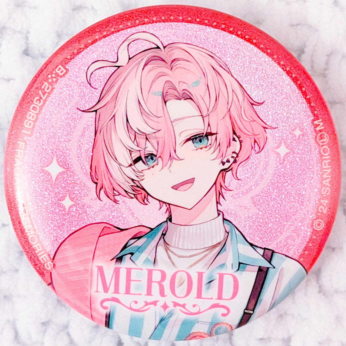 Merold - Fragaria Memories Sanrio Glitter Pin Badge Button