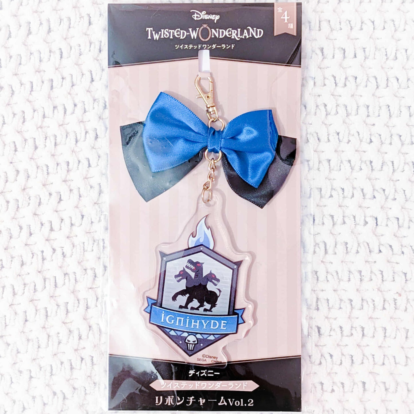 Ignihyde - Disney Twisted Wonderland Dormitory Ribbon Bow Acrylic Keychain
