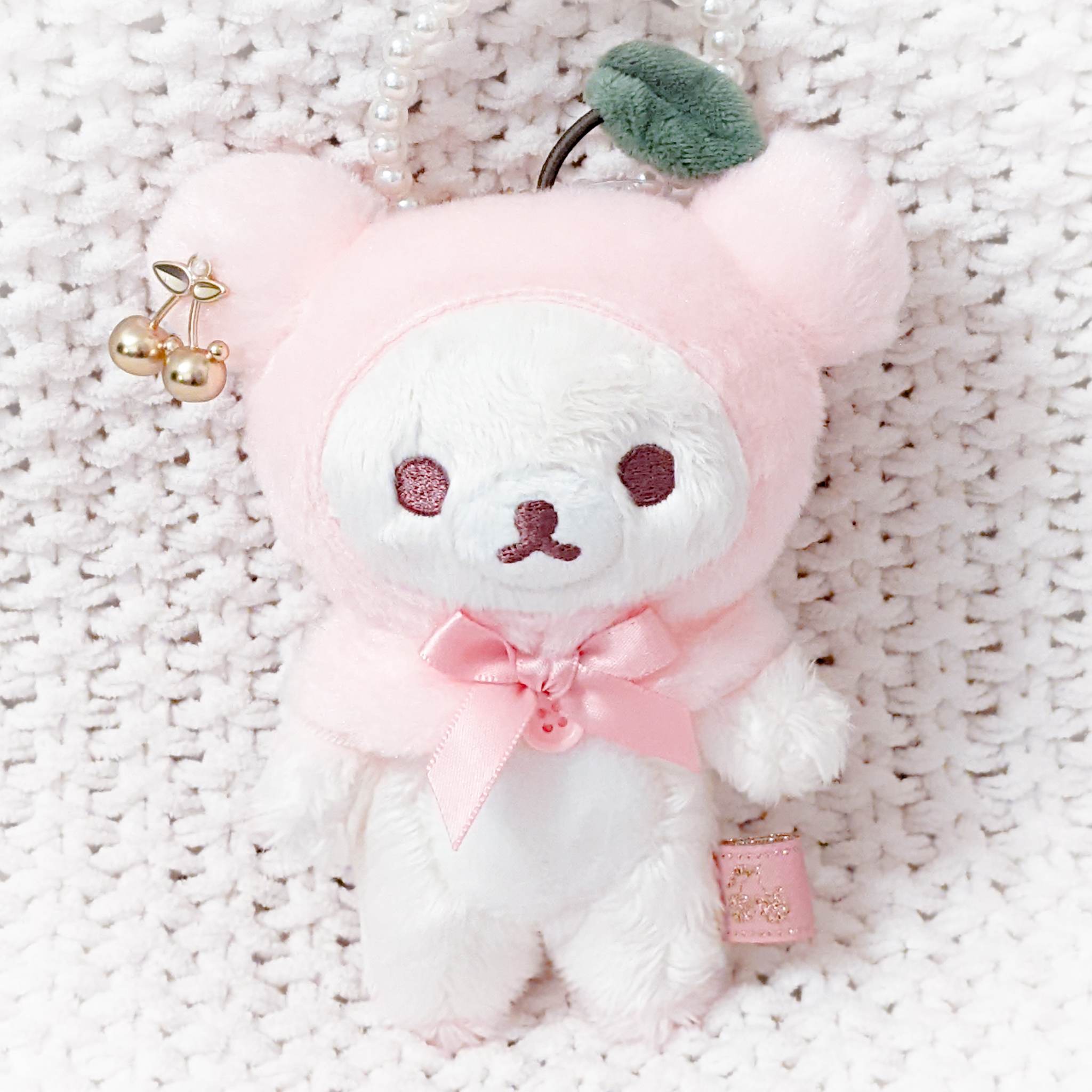 Online BIG Korilakkuma cherry jewel plush premium large Rilakkuma pink lolita bear