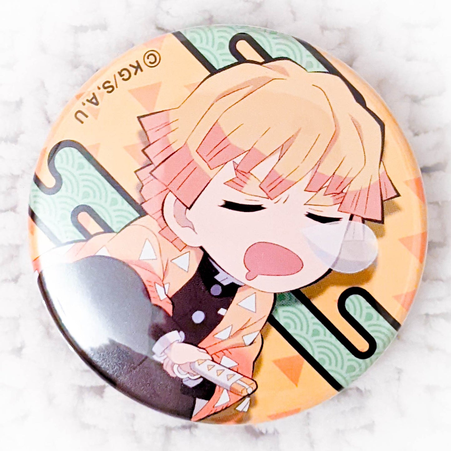 Zenitsu Agatsuma - Demon Slayer Kimetsu no Yaiba Pin Badge Button