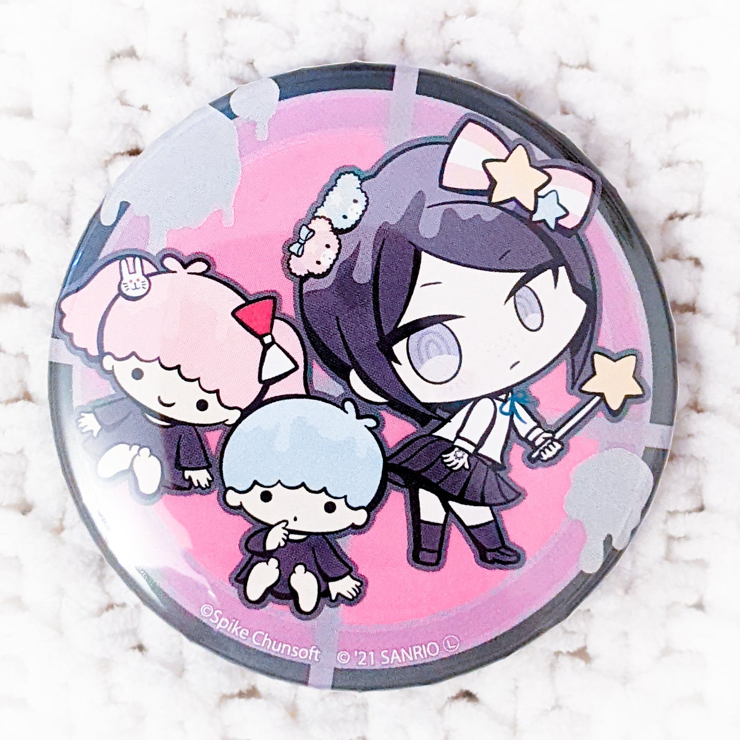 Mukuro Ikusaba x Twin Little Stars Danganronpa Sanrio Pin Back Button Badge