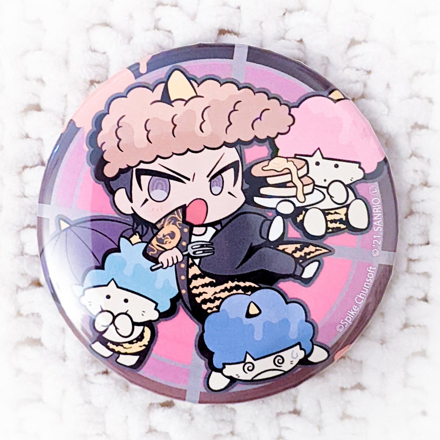 Mondo Owada x Goropikadon Danganronpa Sanrio Anime Pin Back Button Badge