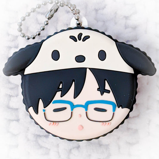 Yuri Katsuki x Pochacco - Yuri!!! On Ice x Sanrio Macaron Rubber Keychain