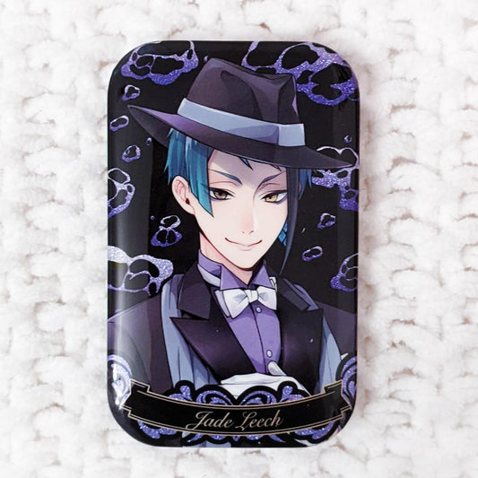 Jade Leech Disney Twisted Wonderland Anime Glitter Can Badge Pin Button