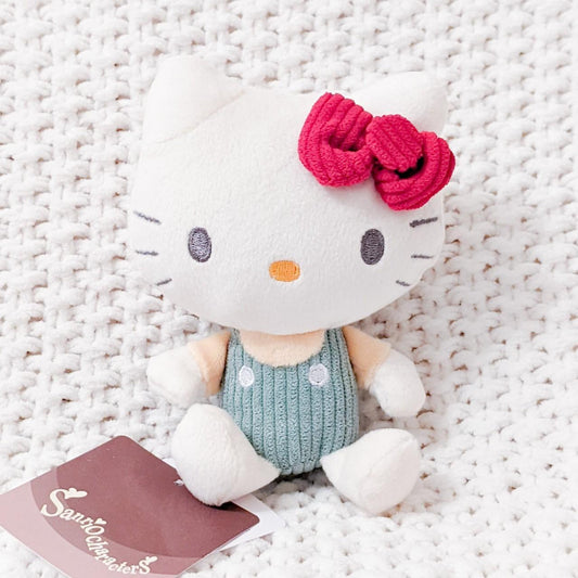 Hello Kitty Sanrio Characters 70's Style Corduroy Mini Bean bag Doll Plush Japan