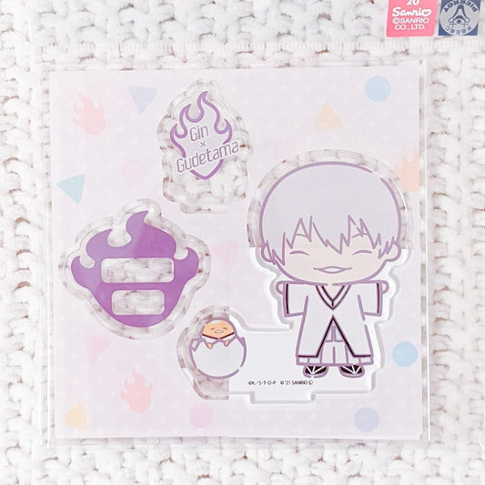 Gin Ichimaru & Gudetama Sanrio x Bleach Chibi Anime Acrylic Figure Stand