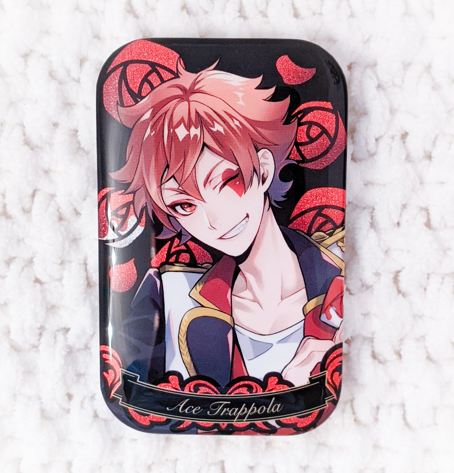 Ace Trappola Disney Twisted Wonderland Anime Glitter Can Badge Pin Button