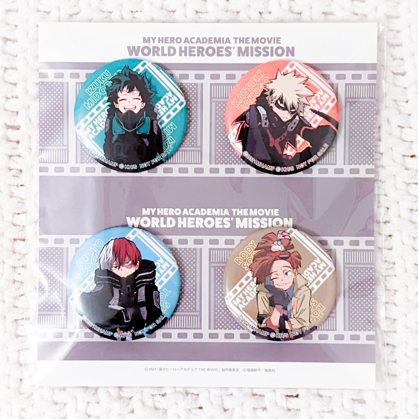 My Hero Academia World Heroes Mission Anime Pin Badge Button Set