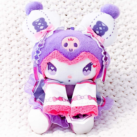 Kuromi Dolly Mix Purple Sanrio Mascot Plush Keychain