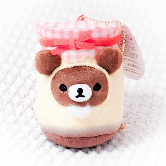 Chairoikoguma Retro Sweets Pudding Jam Jar San-X Rilakkuma Plush Keychain