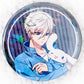 Seishiro Nagi & Cinnamoroll - BLUELOCK x Sanrio Blue Lock Anime Hologram Pin Badge Button