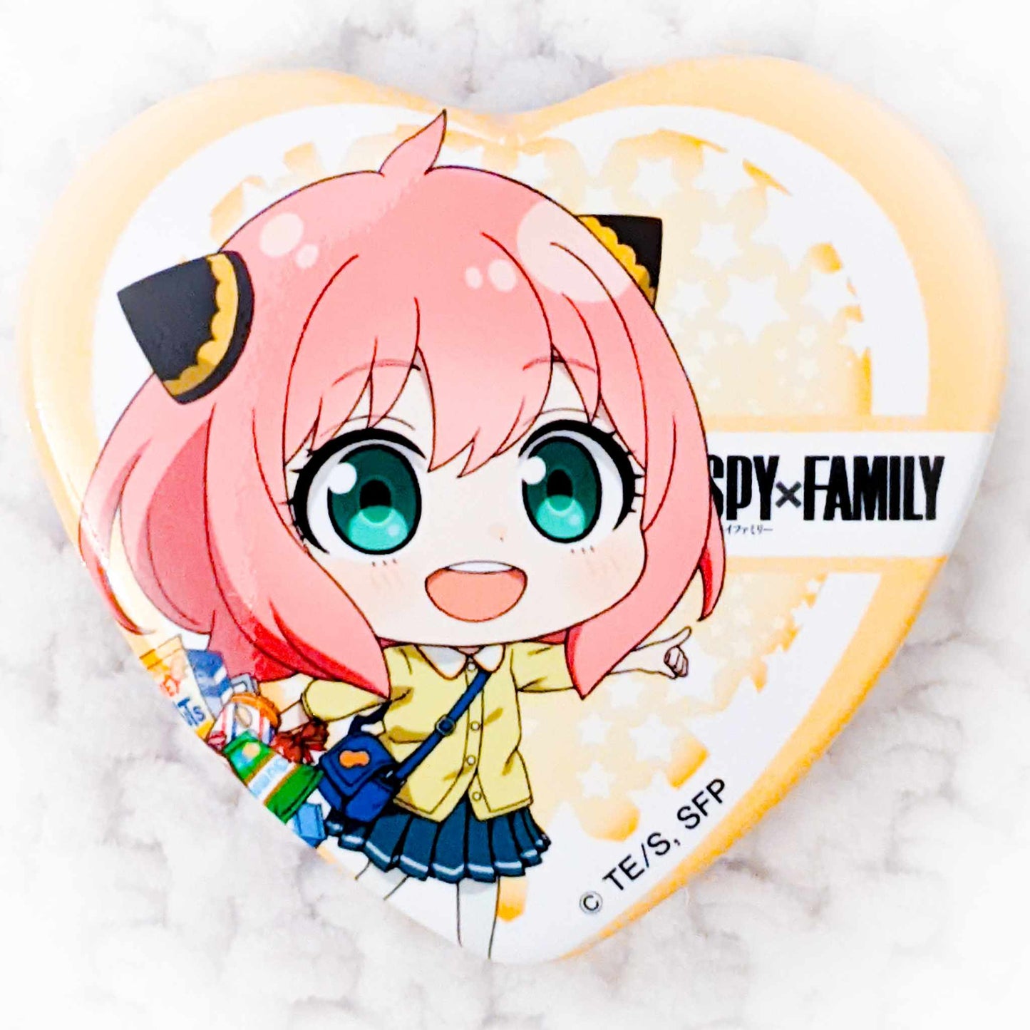 Anya Forger - SPY x FAMILY Anime Heart Shaped Pin Badge Button