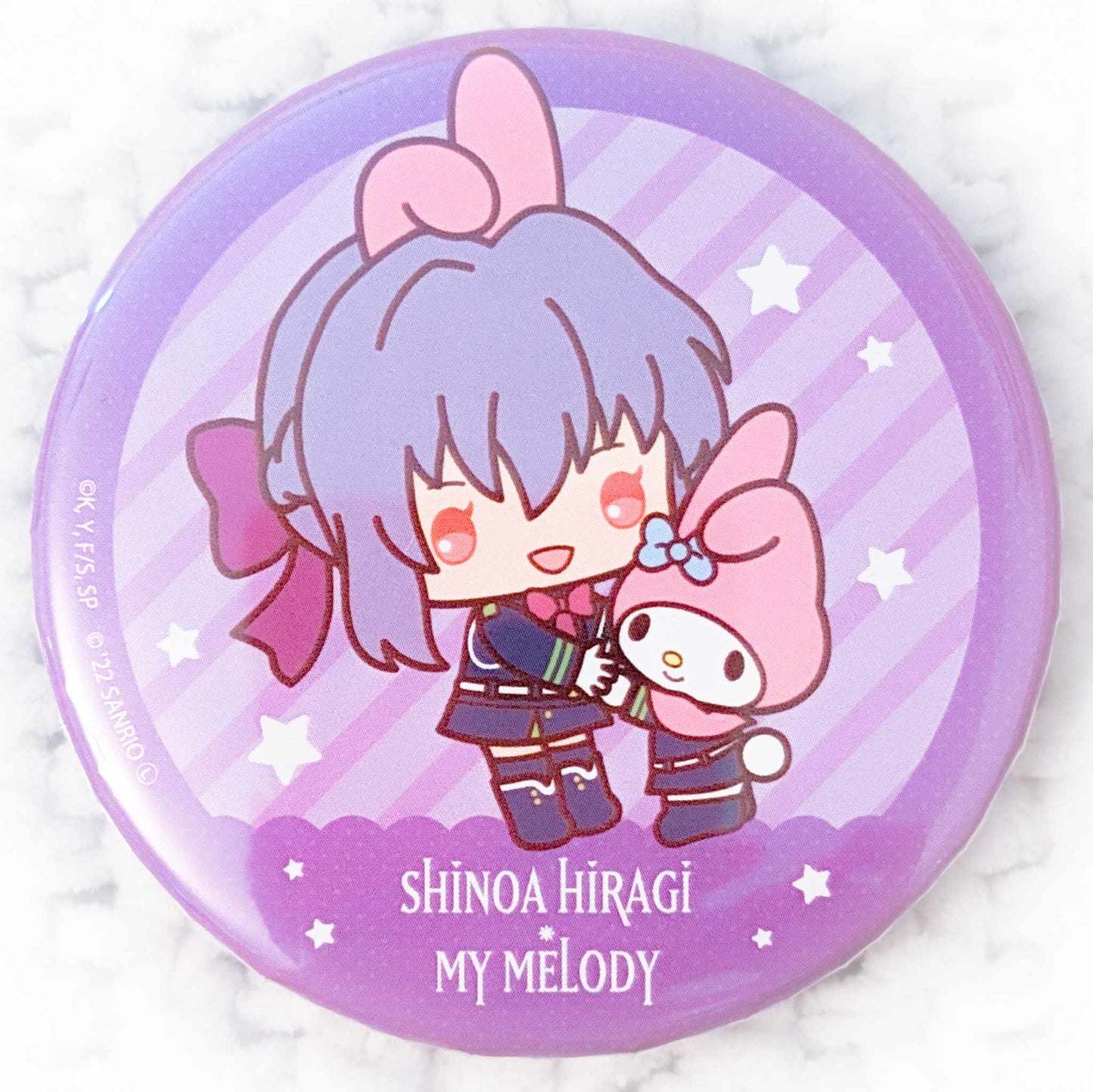 Shinoa Hiragi & My Melody - Seraph of the End x Sanrio Anime Chibi Pin Badge Button