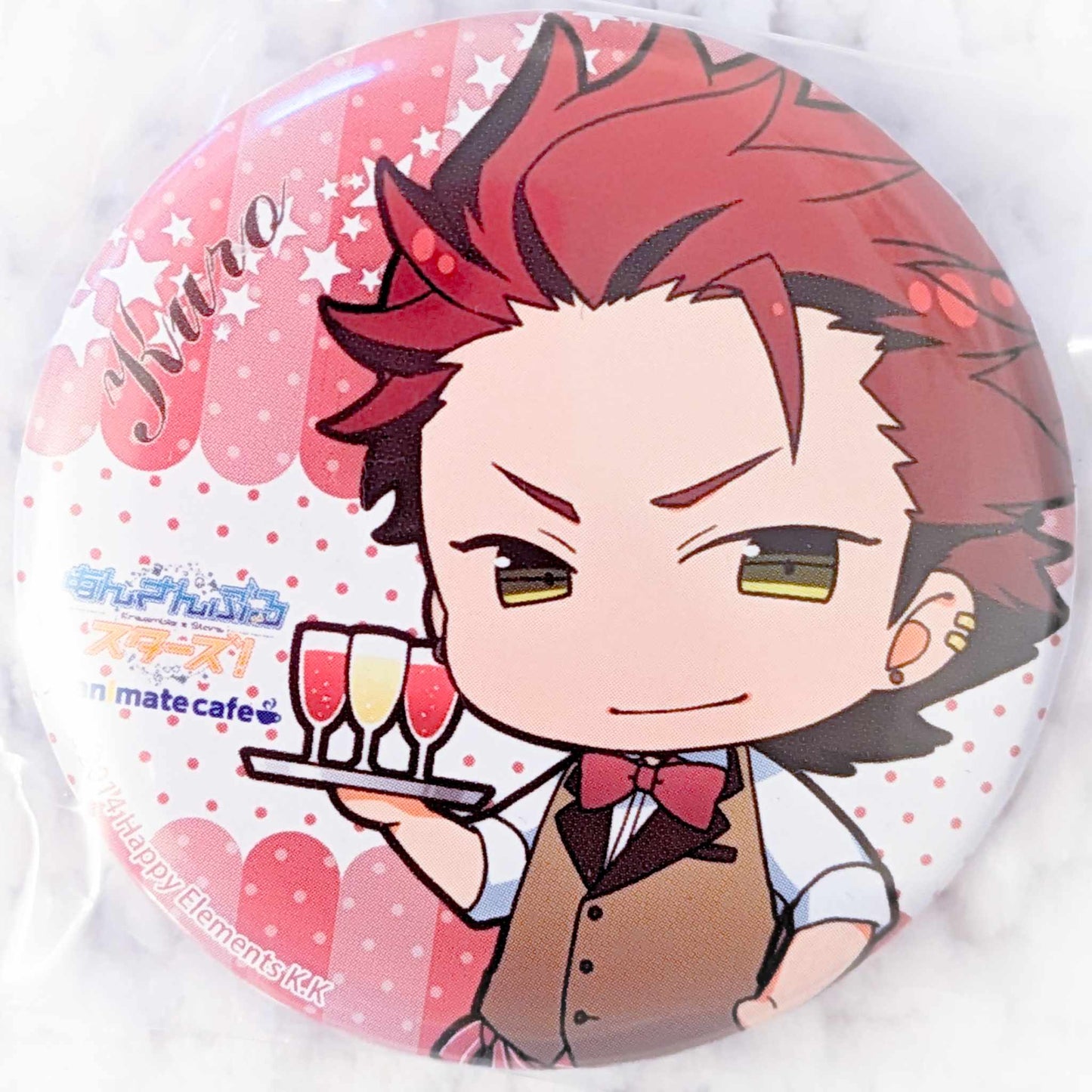 Kuro Kiryu - Ensemble Stars! x Animate Cafe AKATSUKI Anime Pin Badge Button