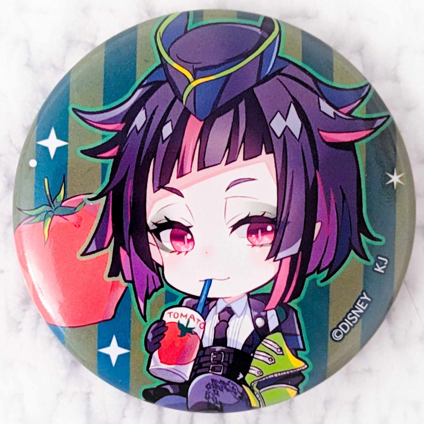 Lilia Vanrouge - Disney Twisted Wonderland Chara Peco Food x Chibi Pin Badge Button