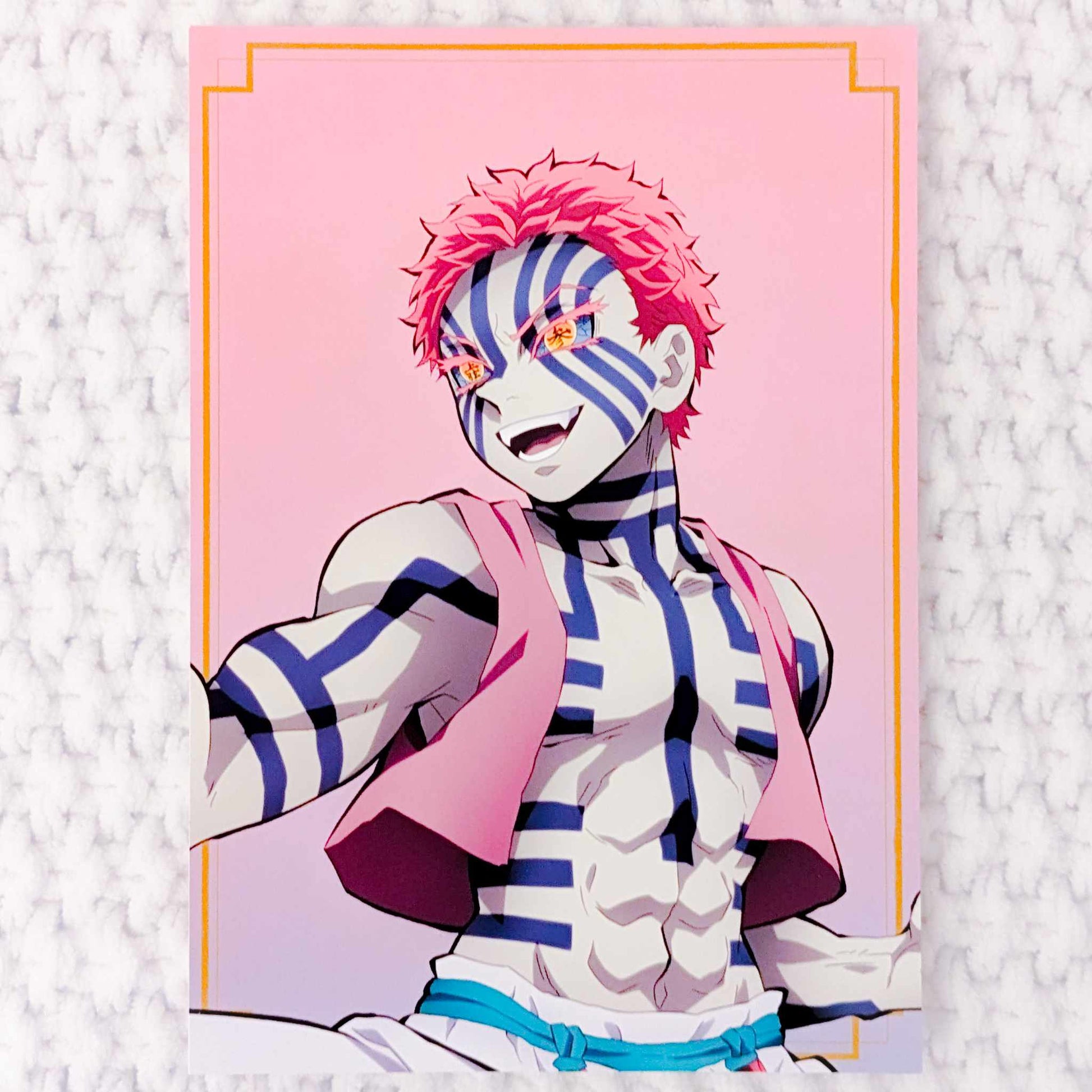 Akaza - Demon Slayer Kimetsu no Yaiba Anime Art Postcard – Miokii Shop