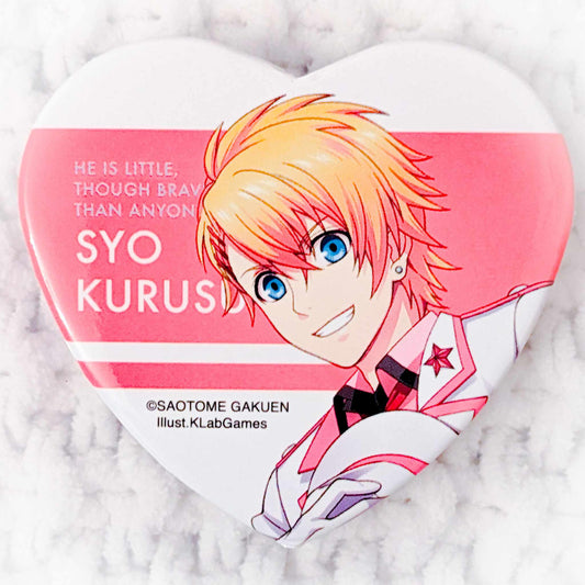 Syo Kurusu - Uta no ☆ Prince Sama ♪ Shining Live Anime Heart Shaped Pin Badge Button