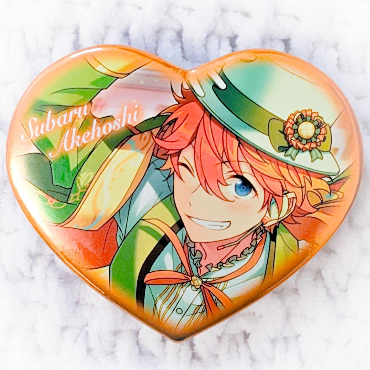 Subaru Akehoshi - Ensemble Stars! Trickstar Anime Heart Shaped Pin Badge Button