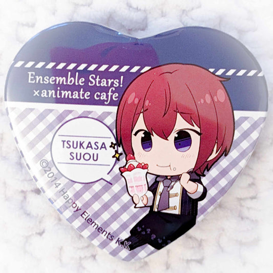 Tsukasa Suou - Ensemble Stars! x Animate Cafe Knights Anime Heart Shaped Pin Badge Button