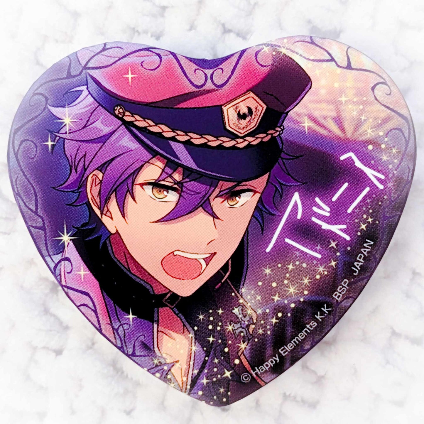 Adonis Otogari - Ensemble Stars! UNDEAD Anime Heart Shaped Pin Badge Button