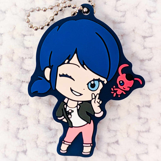 Marinette Dupain-Cheng & Tikki - Miraculous Ladybug Rubber Strap Keychain